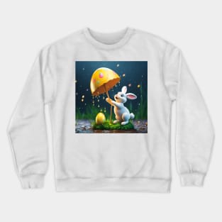 Happy Easter, Easter eggs are collected even in the rain Crewneck Sweatshirt